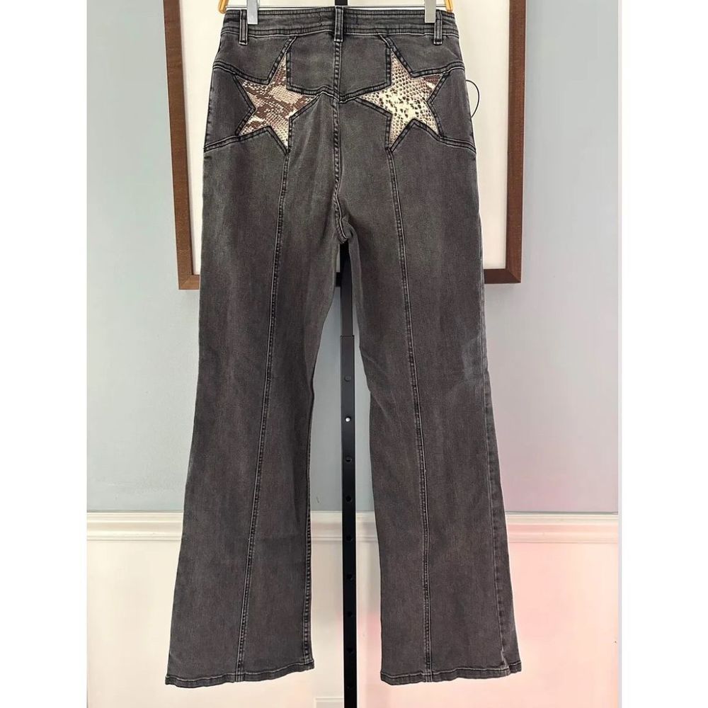 New Free People Firecracker Flare Jeans Size 31 Black - Picture 5 of 7